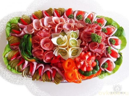 Tăierea pe masa festivă (carne, brânză) - rețete simple (de masă) Tăierea pe masa festivă (carne, brânză) - rețete simple,