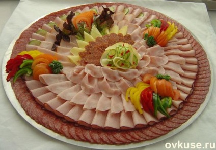 Tăierea pe masa festivă (carne, brânză) - rețete simple (de masă) Tăierea pe masa festivă (carne, brânză) - rețete simple,