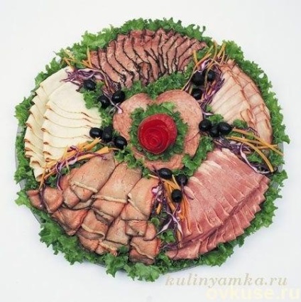 Tăierea pe masa festivă (carne, brânză) - rețete simple (de masă) Tăierea pe masa festivă (carne, brânză) - rețete simple,