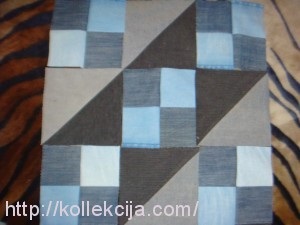 Quilt din blugi vechi (mozaic a.mushtenko School) Quilt din blugi vechi