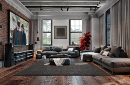 Decorarea camera de zi - o fotografie într-un stil modern (modern,) Decorarea camera de zi - o fotografie într-un stil modern,