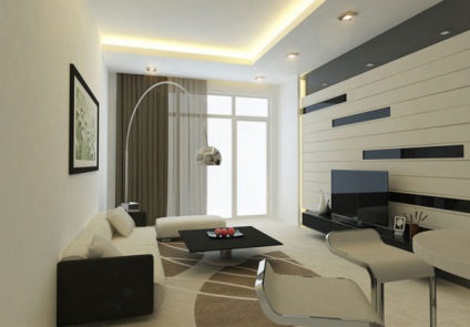 Decorarea camera de zi - o fotografie într-un stil modern (modern,) Decorarea camera de zi - o fotografie într-un stil modern,