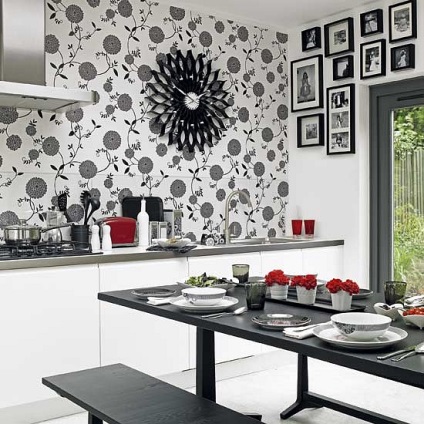 Decorarea pereților cu bucătărie tapet, 25 fotografie (gol) Decorarea pereților cu bucătărie tapet, 25 fotografii