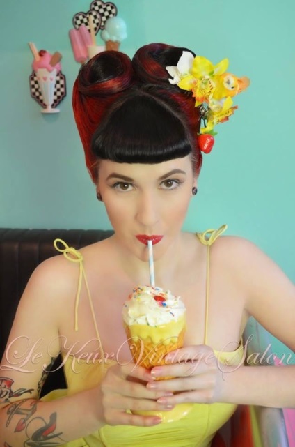 Hairstyle pin-up (PIN up) 105 Fotografii (coafuri) Hairstyle pin-up (PIN up) 105 fotografii