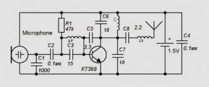 microfon fără fir simplu cu mâinile sale - Electronica de laborator (bug) microfon fără fir simplu cu mâinile sale - laborator de electronica