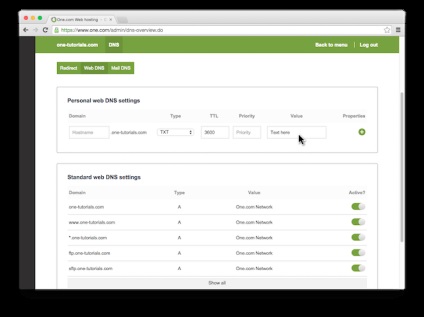 Lucrul cu setările DNS (setări) Lucrul cu setările DNS