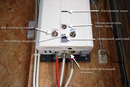 Reglarea și setarea coloanei de gaz setare debit de alimentare cu gaz și temperatura apei