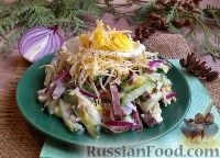 Reteta Salata picant cu inimi, branza, castraveti pe (gătit) Reteta Salata picant cu inimi, branza, castraveti pe