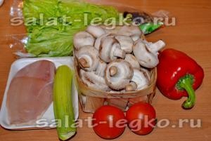 Salata de susan, pui și ciuperci (pui) Salata de pui cu susan si ciuperci