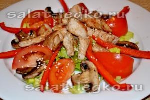 Salata de susan, pui și ciuperci (susan) Salata de pui cu susan si ciuperci