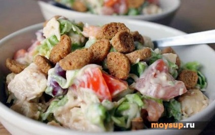 Salata de pui, fasole și ciuperci franceză (pui) Salata cu pui, fasole verde și ciuperci