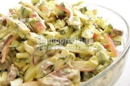 Salata cu castraveți și ciuperci (castraveți) Salata cu castraveți și ciuperci