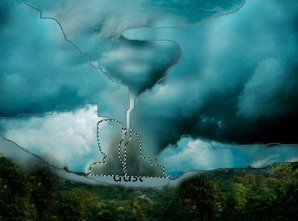 Crearea PHOTOMANIPULATIONS tornado în Photoshop (Clone Clone instrument) Crearea de manipulare foto cu o tornadă în Photoshop