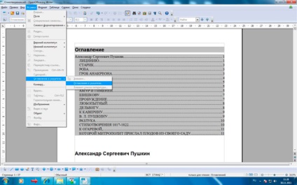Crearea unui tabel de conținut prin intermediul unui OpenOffice editor de text