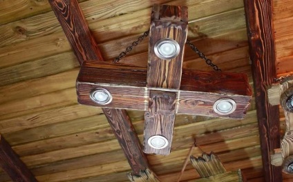 Lampa de colecție cu mâinile din lemn și metal (o lampă) Lampa de colecție cu mâinile din lemn și metal