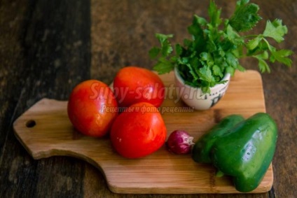 Proaspăt sos de roșii, ceapă și piper (sos) sos proaspat de tomate, ceapă și ardei gras