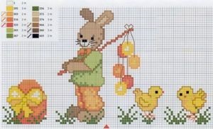 scheme de broderie cruce temă de Paști (broderie) schema de cruciulițe pe tema Paștelui