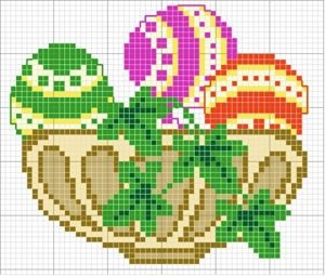 scheme de broderie cruce temă de Paști (broderie) schema de cruciulițe pe tema Paștelui