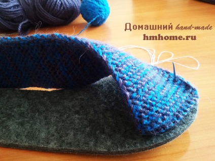 Papuci de casă tălpi de tricotat - acasă lucrate manual (unic) Papuci de casă tălpi de tricotat - hand-made acasă