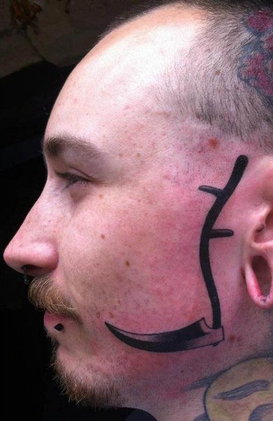 Tatuaje pe fata, fotografie tatuaj pe fata (tatuaje) Tatuaje pe fata, foto tatuaj pe fața lui