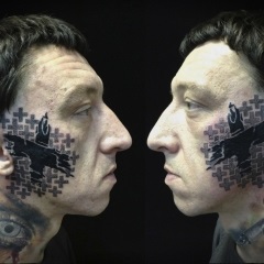 Tatuaje pe fata, fotografie tatuaj pe fata (tatuaj) Tatuaje pe fata, foto tatuaj pe fața lui