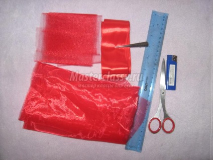 Clip cu arcuri organza (arcuri agrafelor cu fotografii din organza) Clip cu arcuri organza
