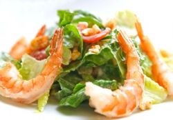 Salata Caesar cu creveți - Reteta (lamaie lingura de masline) Salata Caesar cu creveți - Rețetă