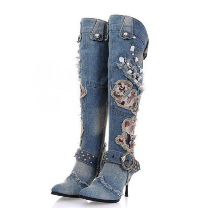 cizme Denim, pantofi de moda (încălțăminte) cizme Denim, pantofi de moda