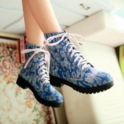 cizme Denim, pantofi de moda (se va arata foarte mult) cizme Denim, pantofi de moda