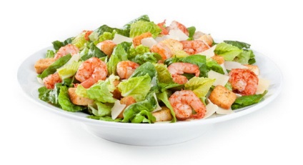 Cum de a găti o salata Caesar delicios cu creveți (suc de lamaie) Cum de a găti o salata Caesar delicios cu creveți