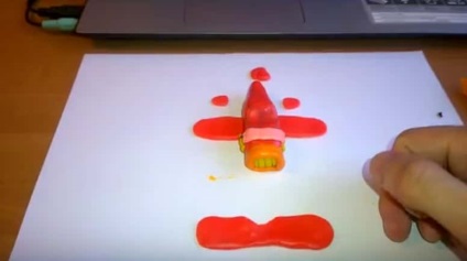Cum orb avionul din plastilină (albastru cârnați) Cum avion orb din plastilină