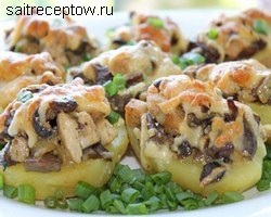 Cartofi cu ciuperci (cartofi reteta de pui) de pui si ciuperci Cartofi cu carne de pui si ciuperci