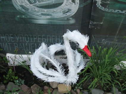 Swan a pachetelor (ideea pentru gradina) Swan de pachete
