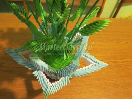 Origami modular (verde folie de hârtie ondulat) origami modular