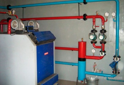 Legare cazan pe combustibil solid cu diagrama de conducte a rezervorului tampon (ham) Legare cazan cu combustibil solid, cu capacitatea de tamponare aranjament de conducte