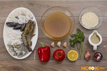 paella Classic (fructe de mare și legume) - reteta spaniolă cu o fotografie