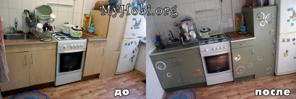 Refacere bucătărie cu mâinile (alterarea mobilierului cu propriile sale mâini face noi înșine mobilier de restaurare decupaj lac matovyq Tikkurila Kiva) Refacere bucătărie cu mâinile