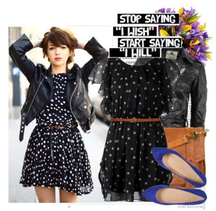 Polka-dot rochie - stiluri de fotografie (buline) Polka-dot rochie - fotografii, moda