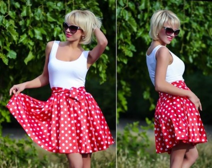 Polka-dot rochie - stiluri de fotografie (rochie) Polka-dot rochie - fotografii, moda