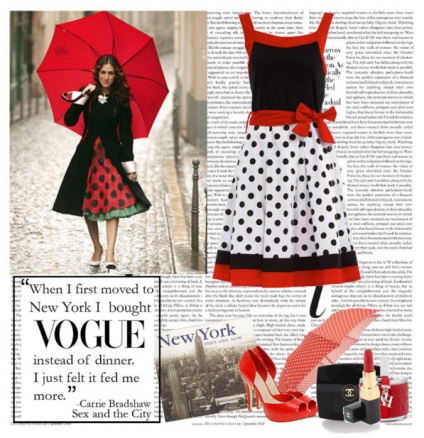 Polka-dot rochie - stiluri de fotografie (rochie) Polka-dot rochie - fotografii, moda