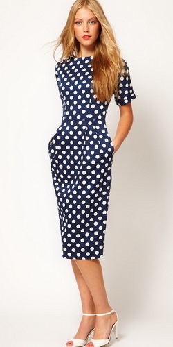 Polka-dot rochie - stiluri de fotografie (buline albe rochie) Polka-dot rochie - fotografii, moda