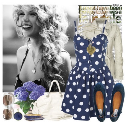 Polka-dot rochie - stiluri de fotografie (rochie) Polka-dot rochie - fotografii, moda