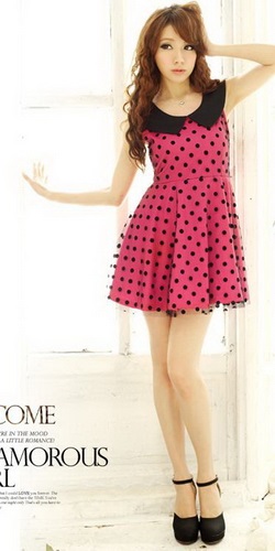 Polka-dot rochie - stiluri de fotografie (cu buline rochie foto) Polka-dot rochie - fotografii, moda