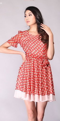 Polka-dot rochie - stiluri de fotografie (rochie) Polka-dot rochie - fotografii, moda