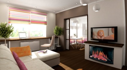 Design propriu al unui apartament cu o cameră de 30 metri pătrați (plat) Design propriu al unui apartament cu o cameră de 30 de metri pătrați