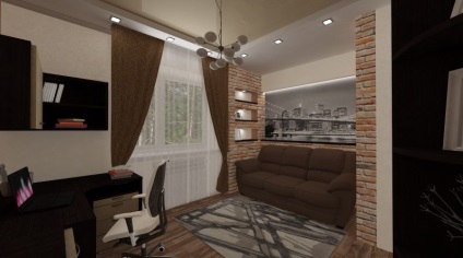 Design propriu studio de 30 de metri pătrați (zona plană camera) Design propriu al unui apartament cu o cameră de 30 de metri pătrați