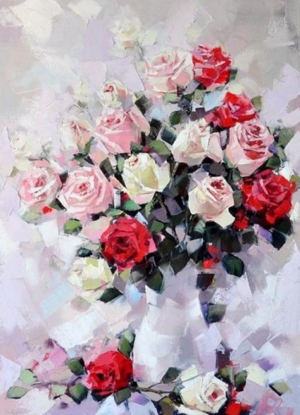 pictura Lovely Rose (pictură) Frumos trandafiri în pictură