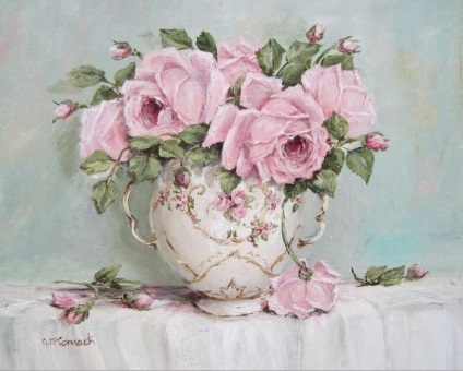 pictura Lovely Rose (aroma de fiecare culoare) Frumos trandafiri în pictură