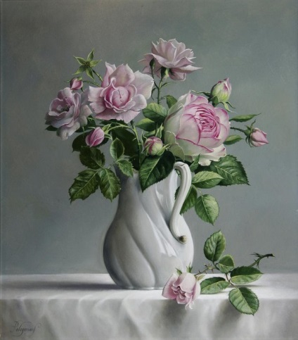 pictura Lovely Rose (aroma de fiecare culoare Mystery) Frumos trandafiri în pictură
