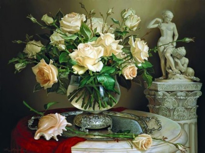 pictura Lovely Rose (aroma de fiecare culoare Mystery) Frumos trandafiri în pictură